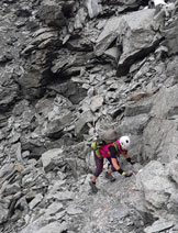 Via Normale Sasso Moro (Via Rifugio Bignami) - Passaggio delicato