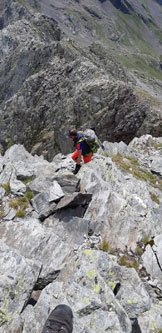 Via Normale Pizzo di Rodes (Via Rifugio Mambretti) - Passaggi in cresta