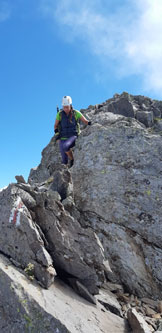 Via Normale Pizzo Strinato (Via Normale) - Passaggio in discesa, verso la croce di vetta