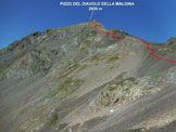 Via Normale Pizzo del Diavolo della Malgina (traversata) - Il Pizzo del Diavolo della Malgina, dal Lago Alto di Malgina (q. 2520 m)