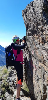 Via Normale Pizzo Cigola (da Carona) - Un passaggio delicato della via