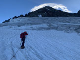 Via Normale Aletschhorn cresta sud-ovest - Al crepacciato ghiacciaio