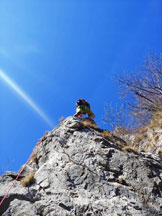 Via Normale Monte Moregallo (Cresta 50 CAI) - Al termine della placchetta aerea di L8