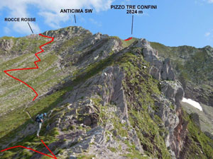 Via Normale Pizzo Tre Confini - dal Rifugio Cur