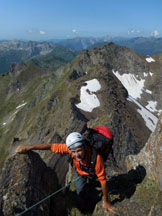 Via Normale Pizzo Tre Confini - Monte Gleno - Io, a pochi metri dalla vetta del Gleno