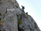 Via Normale Pizzo Recastello - Cresta W - Il famoso muretto di III