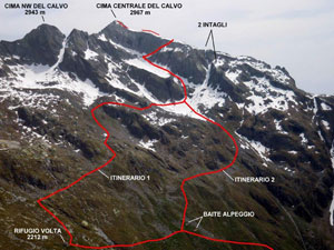 Via Normale Cima Centrale del Calvo