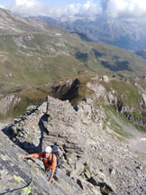 Via Normale Pizzo Tamb  Cresta Nord - Io, sulla cresta N del Tamb