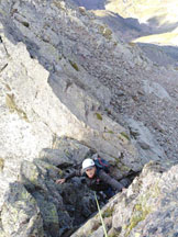 Via Normale Monte Torena - Cresta S - Io, nel diedro di III-