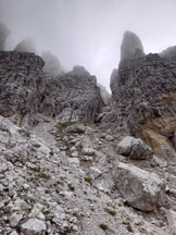 Via Normale Monte Ciarido - il canale daccesso sotto il Campanile