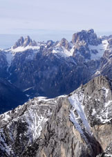 Via Normale Monte Schiavon - Vista sul Tudaio e Tre Cime di Lavaredo