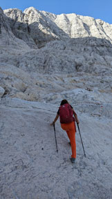 Via Normale Monte Canin per la Via delle Cenge - Percorrendo l'ex Ghiacciaio del Canin