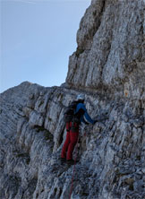 Via Normale Monte Canin per la Via delle Cenge - Sulla seconda cengia