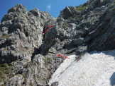 Via Normale Grigna Settentrionale  da Mandello del Lario - Il traverso innevato e il Caminetto
