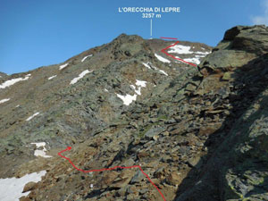 Via Normale LOrecchia di Lepre - Cresta SSE