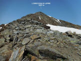 Via Normale LOrecchia di Lepre - Cresta SSE - Il punto in cui si raggiunge la cresta E