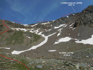 Via Normale LOrecchia di Lepre - Cresta W