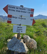 Via Normale Cima del Passetto - Segnavia sul Coston