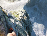 Via Normale Monte Avio - Sguardo retro dalla cengia 