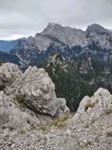Via Normale Cima Mora - panorama  sulla cima del Toc 