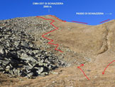 Via Normale Cima Est di Schiazzera - Immagine ripresa dalla conca prativa sotto il Passo di Schiazzera