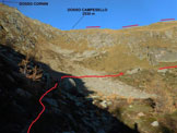Via Normale Dosso Campesello - Nella conca tra la cresta E e NE del Dosso Cornin