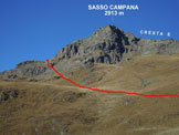 Via Normale Sasso Campana - Cresta NW - Il Sasso Campana, da Biancadino