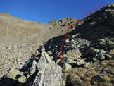 Via Normale Sasso Campana - Cresta NW - Il pendio detritico che conduce sulla Cresta NW