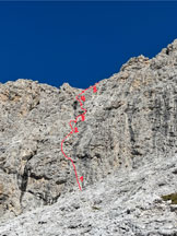 Via Normale Cima Corona (Via del Colatoio) - Foto pi ravvicinata dellintera via