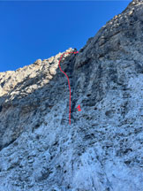 Via Normale Cima Corona (Via del Colatoio) - Foto del primo tiro