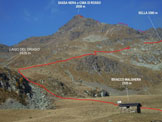 Via Normale Sassa Nera o Cima di Rosso - La Sassa Nera o Cima di Rosso e l�itinerario, dal Lago di Malghera