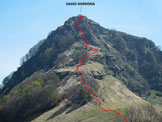 Via Normale Sasso Gordona - da Schignano - Il versante W del Sasso Gordona, dal Rif. Prabello e l�itin. di discesa