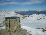 Via Normale Monte Guglielmo - Il cippo panoramico sulla cima