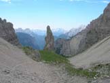 Via Normale Cima Emilia - Il Campanile salendo alla Tacca del Campanile