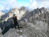 Via Normale Monfalcon di Montanaia - Sulla cima, dietro  il Cridola