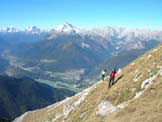 Via Normale Montanel - Lungo il ripido prato di salita