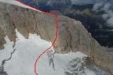 Via Normale Marmolada - Punta Penia - La parete rocciosa di accesso alla cresta