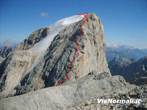 Via Normale Marmolada - Punta Penia (cresta W)