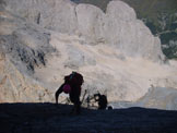 Via Normale Marmolada - Punta Penia (cresta W) - Vista sul ghiacciaio del Piccolo Vernel