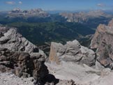 Via Normale Punta Fanes Nord - Panorama dalla cima: Punta del Lago, Sella, Odle e Puez