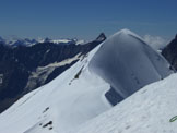 Via Normale Breithorn C. (da W) - Vista sulla cresta di collegamento alla cima W