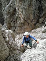 Via Normale Punta Lavina Lunga - Nel canale poco sopra lattacco