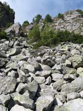 Via Normale Monte Zucchello - Il ghiaione di salita