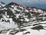 Via Normale Cima Terre Fredde - Il pendio di salita