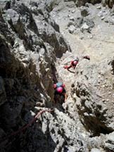 Via Normale Cima Ovest di Lavaredo - Il camino sopra Forcella della Ovest