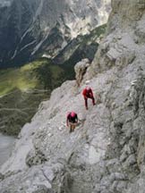 Via Normale Cima Ovest di Lavaredo - Nella parte alta della via