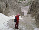 Via Normale Cima Cadin di Misurina - Nel Canale di accesso alla Forcella degli Angeli