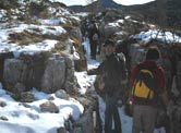 Via Normale Cima della Caldiera - All´interno della trincea verso il punto di osservazione