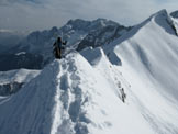 Via Normale Pizzol - Sull´antecima in vista della cima di mezzo