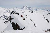 Via Normale Piz Lagrev - Sulla cresta sommitale, scendendo dalla vetta